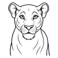 Outline of a Lioness to Color vector