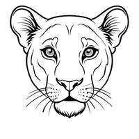 Simple Lioness Outline for Coloring vector