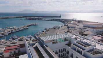 Aerial View of Tarifa, Castillo de Guzman, and Strait of Gibraltar video