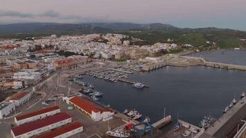 Aerial View of Tarifa Harbor and Atlantic Ocean with Morocco video