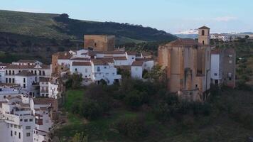 Aerial Views of Setenil De Las Bodegas Architecture video