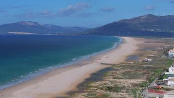 Aerial View of Tarifa and the Strait of Gibraltar with Morocco video