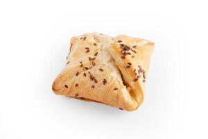 Close up sweet bun , isolated on white background photo