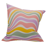 A colorful pillow with a wavy pattern png