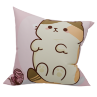 A pillow with a cat sitting on it png