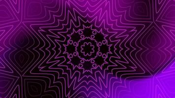 Purple symmetrical pattern with star and ornate details. Suitable for backgrounds, textiles, or decorative elements in design projects. 4k animation video