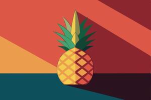 Minimal Retro Pineapple with a Geometric Pattern vector