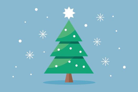 Christmas Tree with Snowflake Pattern vector