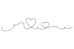 Hearts Continuous One Line Drawing vector