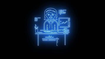 biostatistician icon with a glowing neon effect video