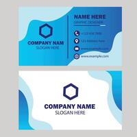 Blue color unique business card design vector