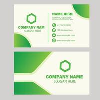 Green color unique business card design vector