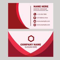 Red color minimal business card design vector