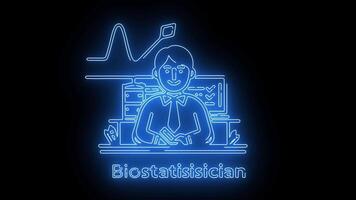 biostatistician icon with a glowing neon effect video