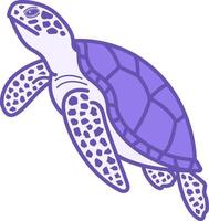 Colored Turtle Icon. Illustration. Reptile, Turtle with Shell. Symbol of Wealth, Long Life, and Fertility. Aquatic Animal Concept vector