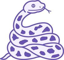Colored Snake Icon. Illustration. Predatory Poisonous Snake with Tongue Out. Animal Concept vector