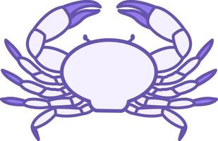 Colored Crab Icon. Illustration. Short-Tailed Crayfish with Shell and Limbs. Aquatic Animals Concept vector