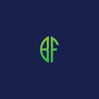 Creative initial letters BF with eco leaf shape logo. vector
