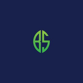 Creative initial letters BS with eco leaf shape logo. vector