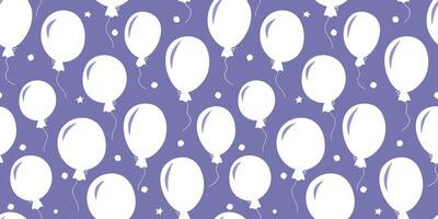 Seamless pattern with silhouettes of balloons. Monochrome festive print. vector