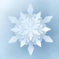 White christmas paper cut 3d snowflake with shadow in the background. Winter design elements for presentation, banner, cover, web, flyer, card, sale, poster, slide and social media. vector