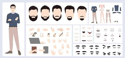Asian business man constructor for animation vector