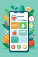 Healthy lifestyle app concept vector