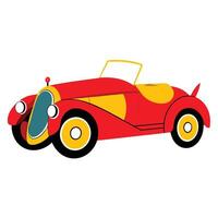An old car with yellow and red paint vector