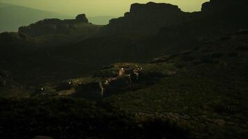 A view of a mountain with a sky background. mountain path video