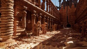 A stone building with pillars and pillars in the middle of it video