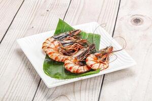 Cooked tiger prawn in the pate photo