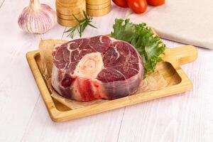 Raw beef ossobuco for roast photo