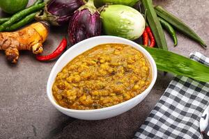 Indian cuisine Dal Tadka soup photo