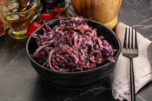 Coleslaw salad with cabbage and carrot photo