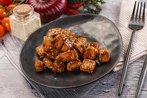 Chicken fillet with soya teriyaki sauce photo