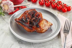 Roasted pork knuckle with bone photo