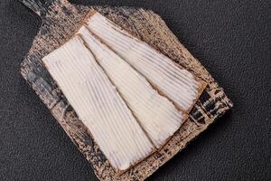 Rectangular whole grain crisp bread with cream cheese photo