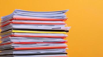 Researcher comparing document data points, synthesizing information for clarity and accuracy photo