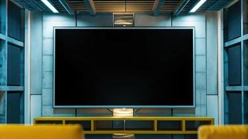 Minimal Black Display on White Wall in Modern Space photo