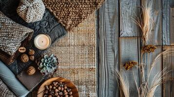 Composition of natural type of different texture, pattern or kind material of complimentary colors photo
