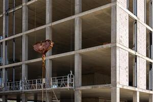 Concrete monolithic frame structure during construction photo