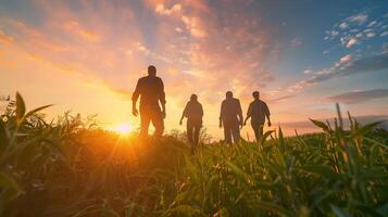 Farmers and business professionals collaborating on sustainable food distribution photo