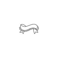 Ribbon icon line illustration vector