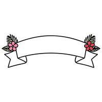 A banner with flowers and leaves on it vector