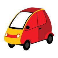 A small red car with yellow wheels vector
