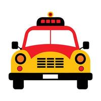 A taxi cab is shown in a flat style vector