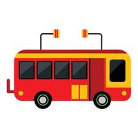 A red and yellow bus on a white background vector