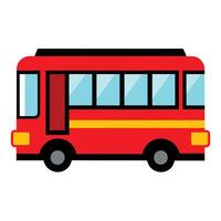 A red bus on a white background vector
