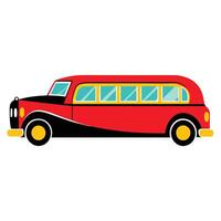 A red and black bus on a white background vector