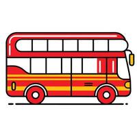 A red double decker bus on a white background vector